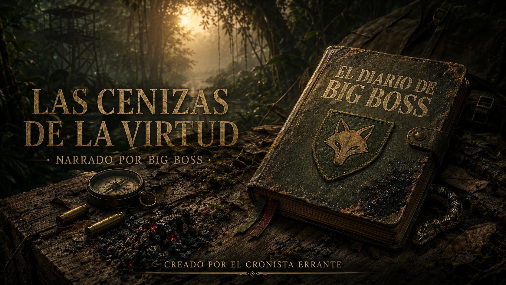 El diario de Big Boss sobre una mesa en la selva de Metal Gear Solid 3